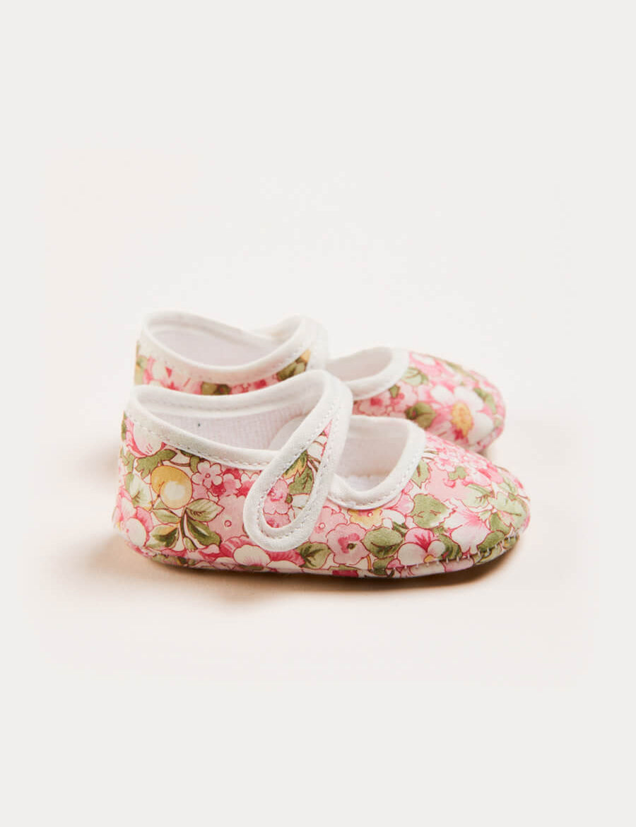 Floral Woven Mary Jane Baby Shoes in Pink (17-20EU) Shoes from Pepa London