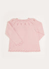 Openwork Detail Light Cardigan in Pink (6mths-10yrs) Knitwear  from Pepa London