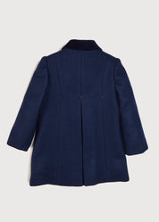 Single Breasted Scallop Detail Coat In Navy (12mths-12yrs) COATS from Pepa London