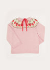 Strawberry Intarsia Jumper in Pink (6mths-4yrs) Knitwear  from Pepa London