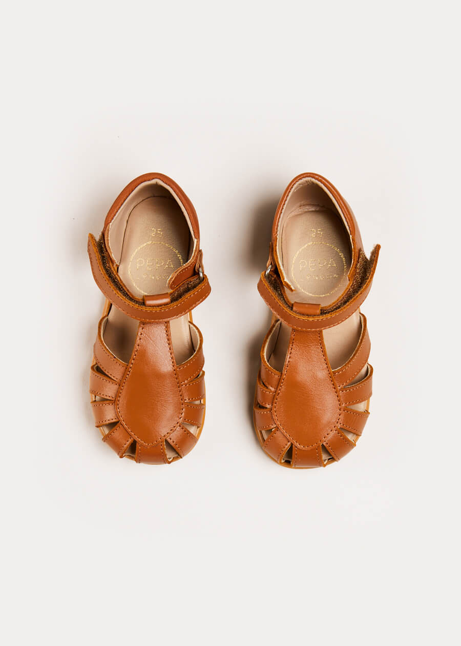 Leather Fishermans Sandals in Brown (21-27EU) Shoes from Pepa London