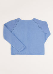 Plain Cardigan in Navy (6mths-10yrs) Knitwear from Pepa London