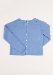 Plain Cardigan in Navy (6mths-10yrs) Knitwear from Pepa London