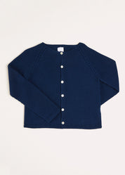 Plain Cardigan in Navy (6mths-10yrs) Knitwear  from Pepa London