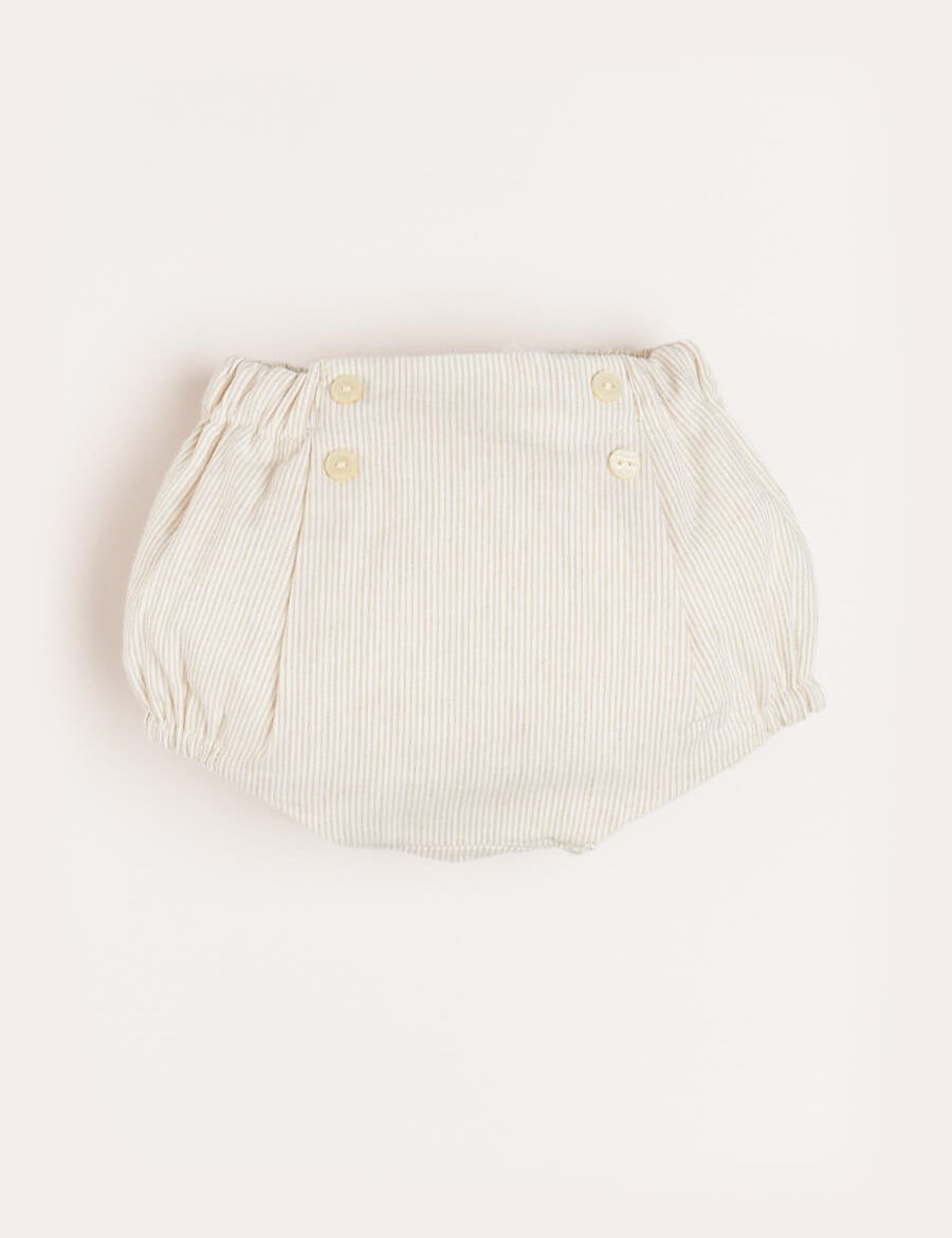 Striped Button Detail Bloomers in Beige (3mths-3yrs) Bloomers from Pepa London