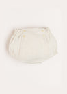 Striped Button Detail Bloomers in Beige (3mths-2yrs) Bloomers  from Pepa London