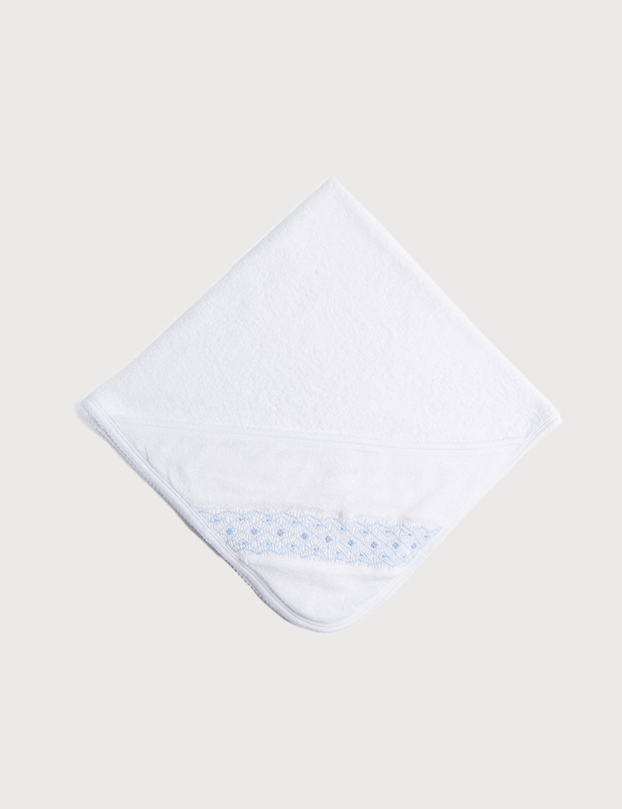 Blue Hand Smocked Towel Accessories from Pepa London