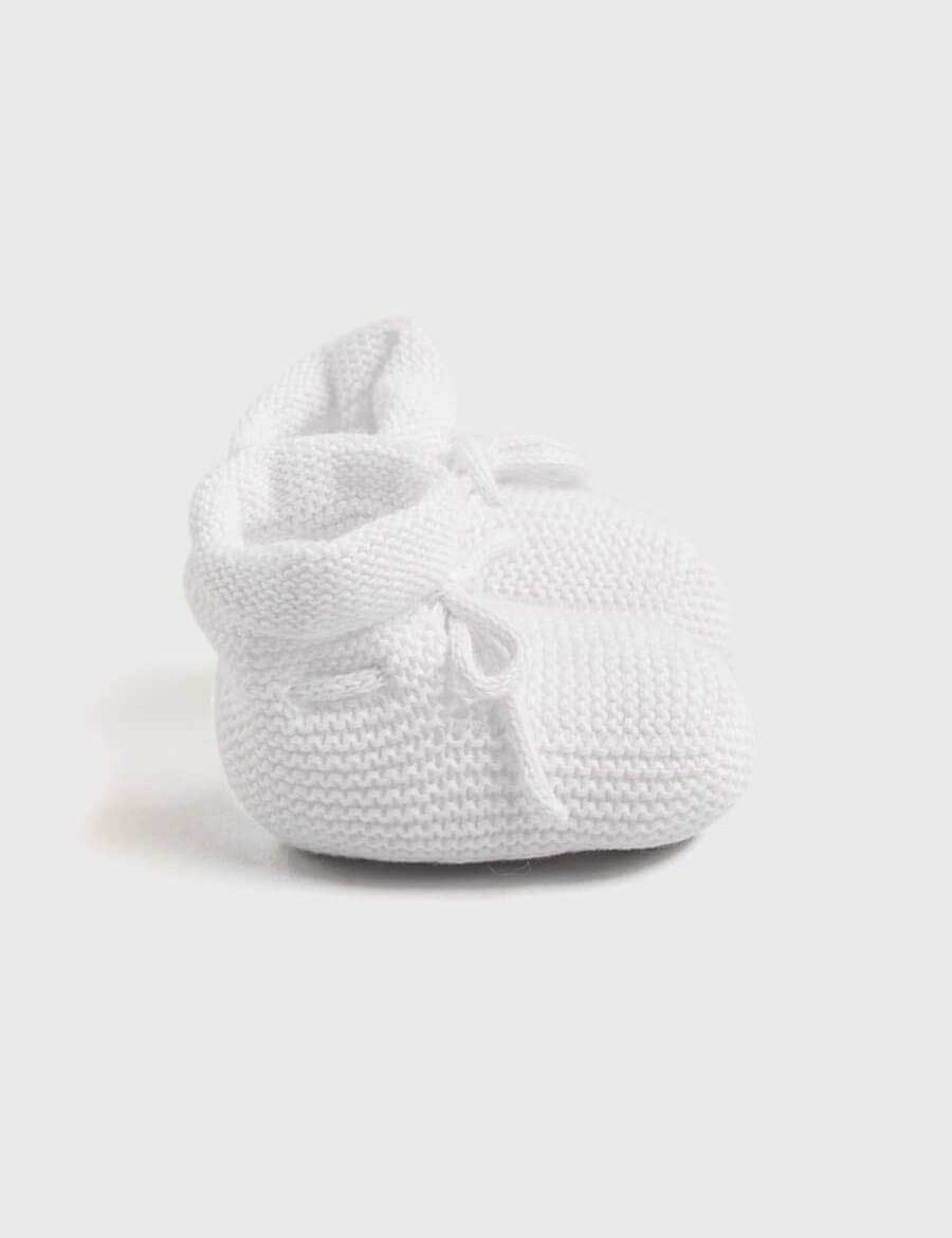 Knitted Booties in White Shoes from Pepa London