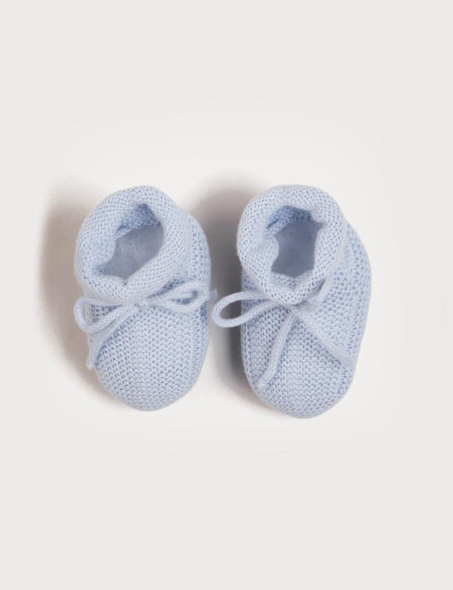 Knitted Booties in Blue Shoes from Pepa London
