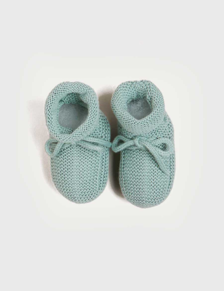 Knitted Booties in Green Shoes from Pepa London