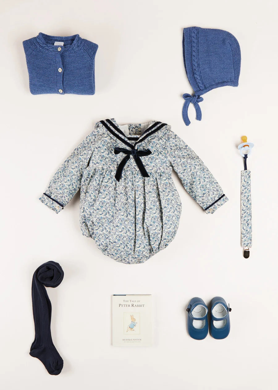 The Evelyn Mariner Romper Baby Girl Look Look  from Pepa London
