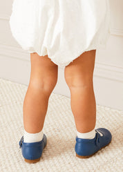 Leather Mary Jane Baby Shoes in French Blue (20-26EU) Shoes from Pepa London