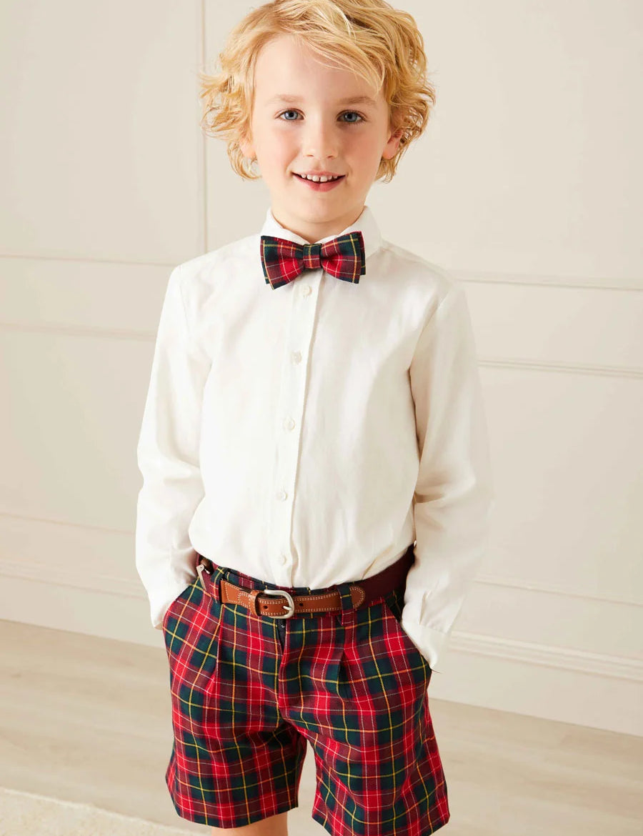 Belgravia Tartan Bow Tie in Red Hair Accessories from Pepa London