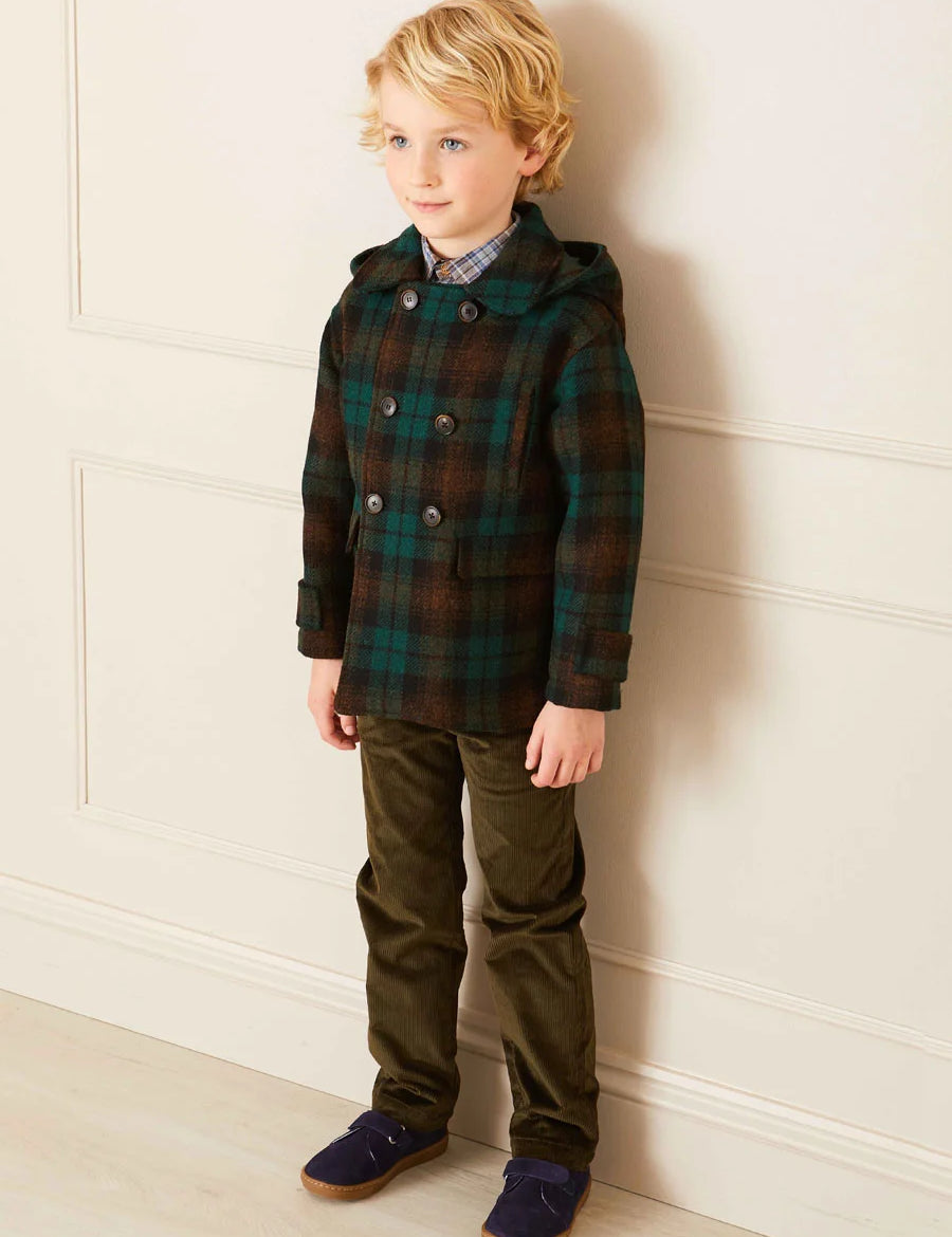 Corduroy Five Pocket Trousers in Green (4-10yrs) Trousers from Pepa London