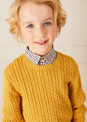 The Mustard Cable Knit Jumper Boy Look Look  from Pepa London