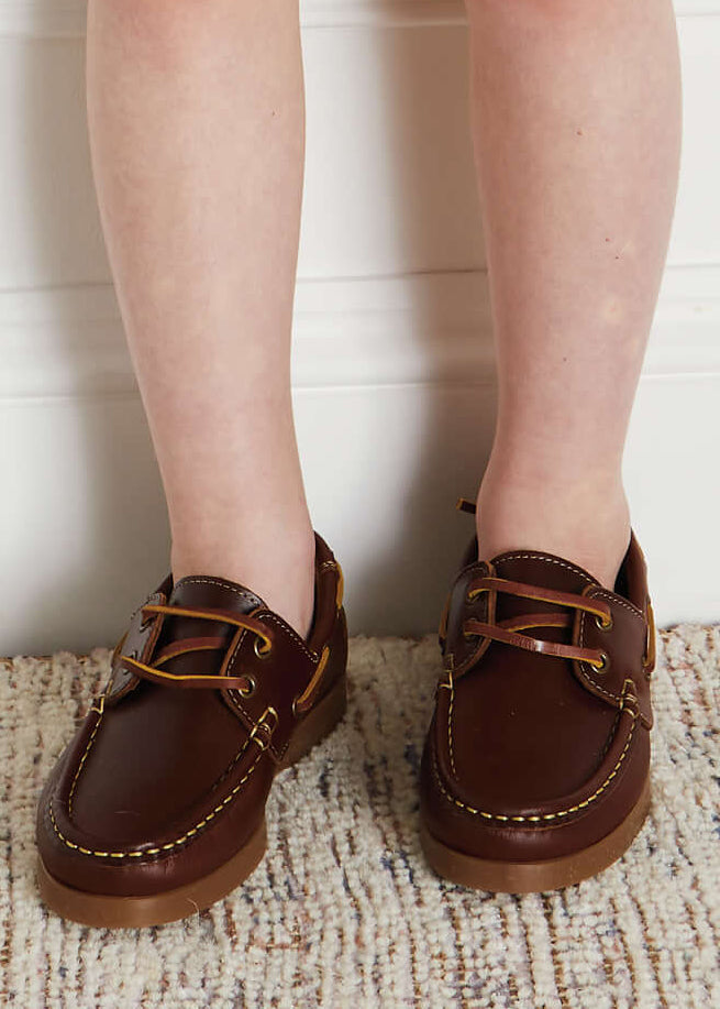 Leather Boat Shoes in Tan (26-35EU) Shoes from Pepa London