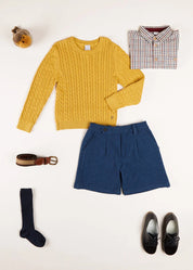The Mustard Cable Knit Jumper Boy Look Look  from Pepa London