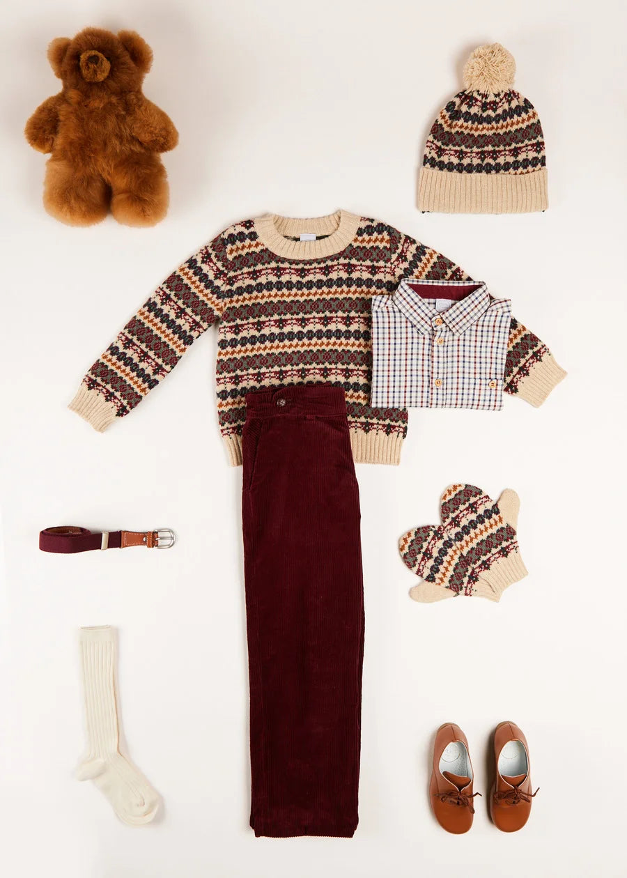 The All-Over Fair Isle Cream Jumper Boy Look Look  from Pepa London