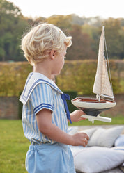 Multi Coloured Wooden Sailing Boat (Set Of 4) Toys  from Pepa London