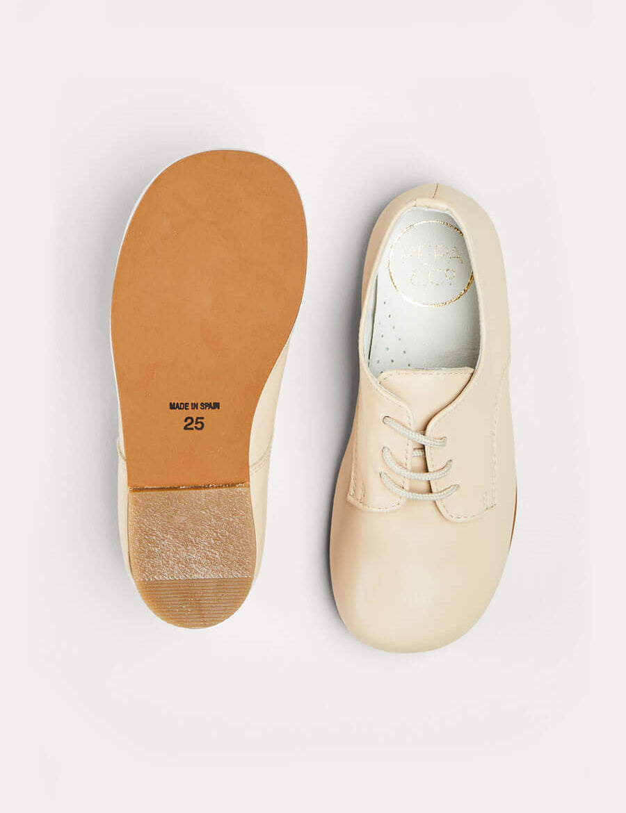 Boy's beige leather celebration shoes (20-36EU) Shoes from Pepa London