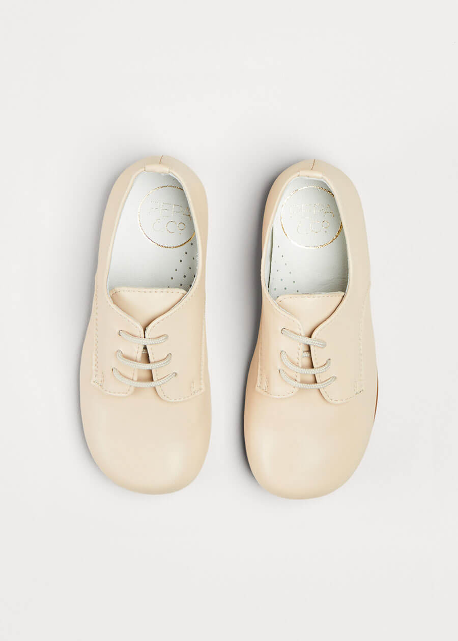 Boy's beige leather celebration shoes (20-36EU) Shoes from Pepa London