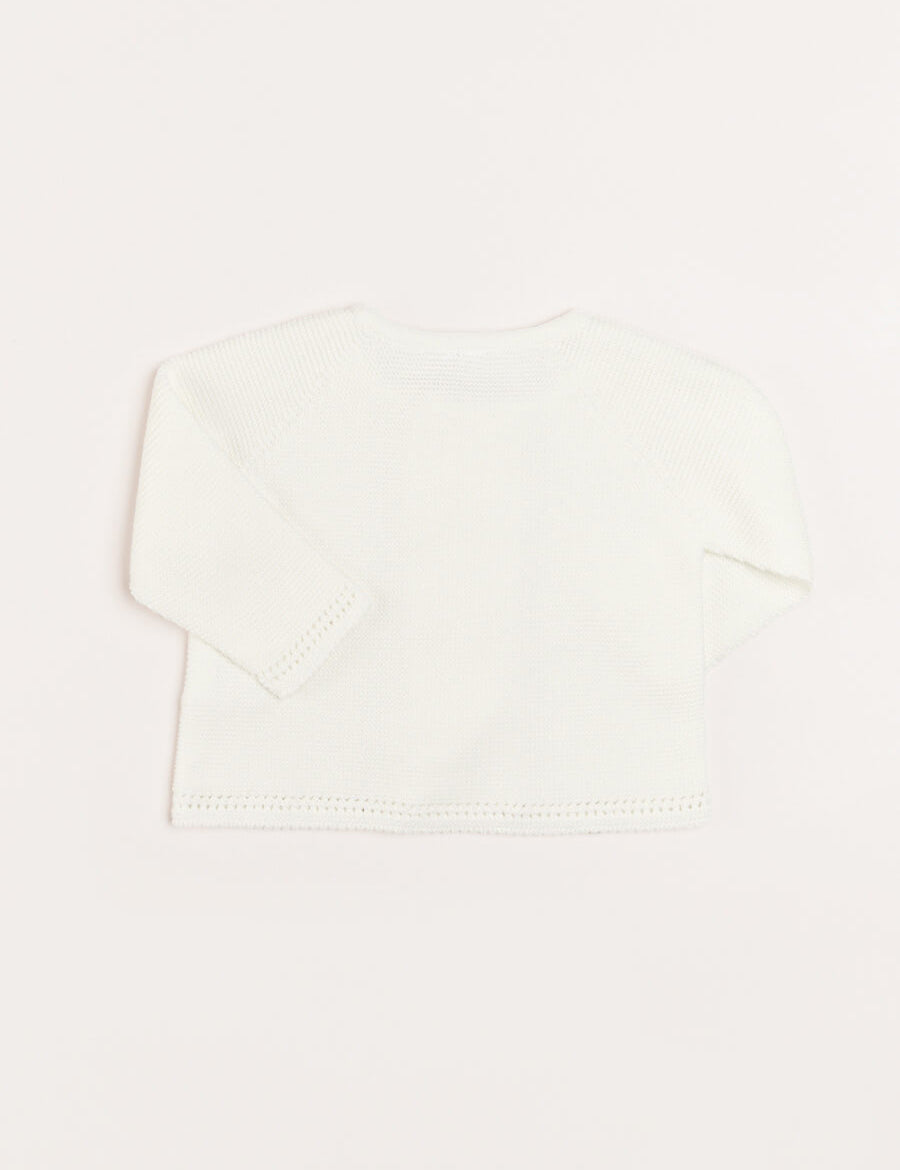 Boys Celebration Cardigan in Ivory (12mths-10yrs) Knitwear from Pepa London