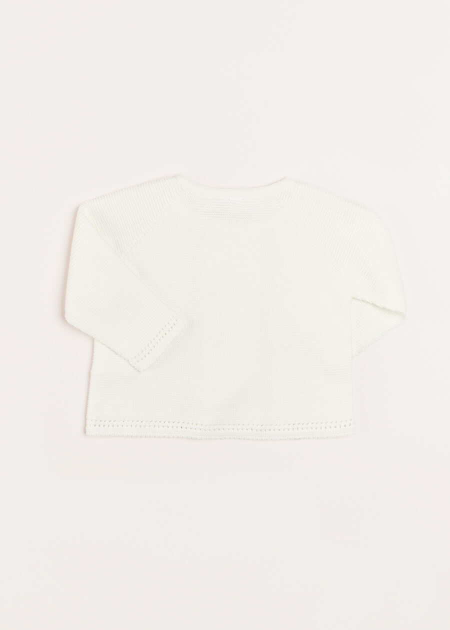 Boys Celebration Cardigan in Ivory (12mths-10yrs) Knitwear from Pepa London