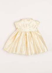 Girls Silk Hand Smocked Celebration Dress in Champagne (6mths-10yrs) Dresses from Pepa London