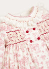 Toile Double Breasted Handsmocked Collar Dress In Burgundy (12mths-10yrs) DRESSES  from Pepa London