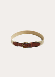 Beige and Ivory Striped Belt Belts & Braces from Pepa London