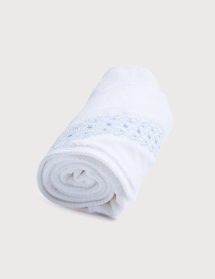 Blue Hand Smocked Towel Accessories from Pepa London