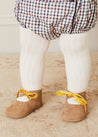 Check Button Detail Bloomers In Beige (3mths-2yrs) BLOOMERS  from Pepa London