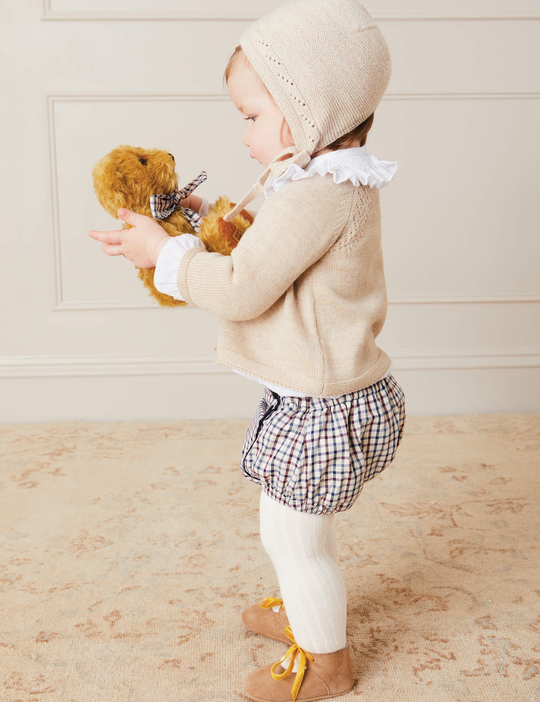 Limited-Edition Merrythought & Pepa Teddy Bear with Check Bow from Pepa London