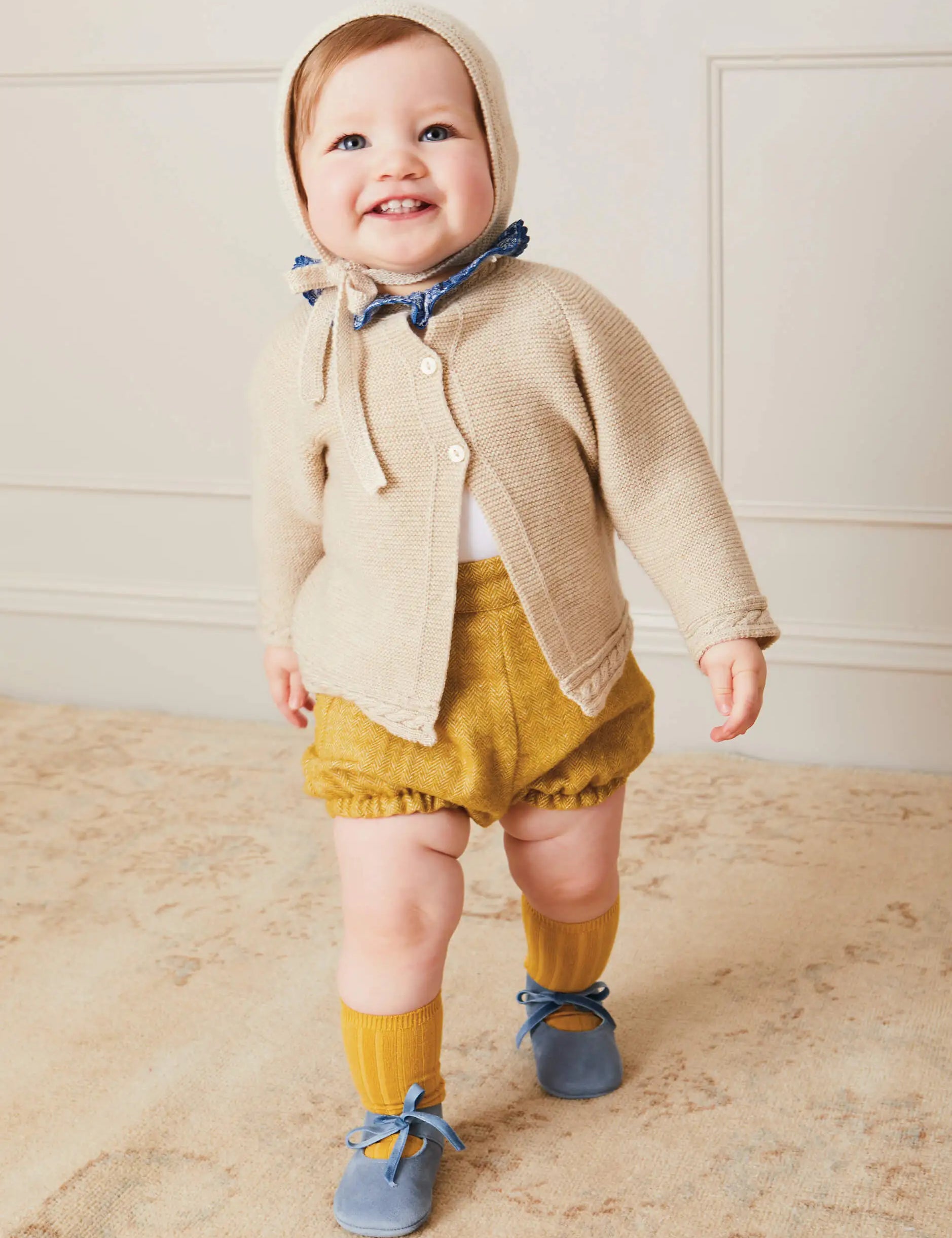 Ribbed Knee-High Socks In Mustard (3mths-10yrs) Socks from Pepa London