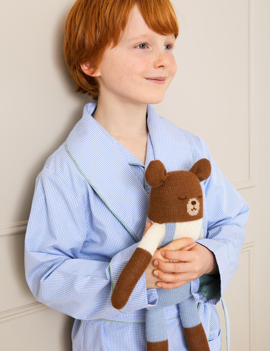 Knitted Bear Toy in Brown Toys from Pepa London