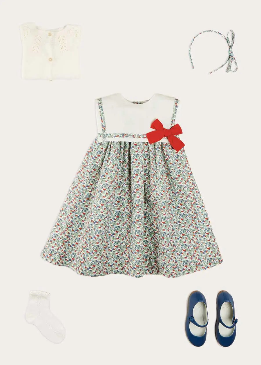 The Evelyn Floral Trapeze Dress Girl Look Look from Pepa London