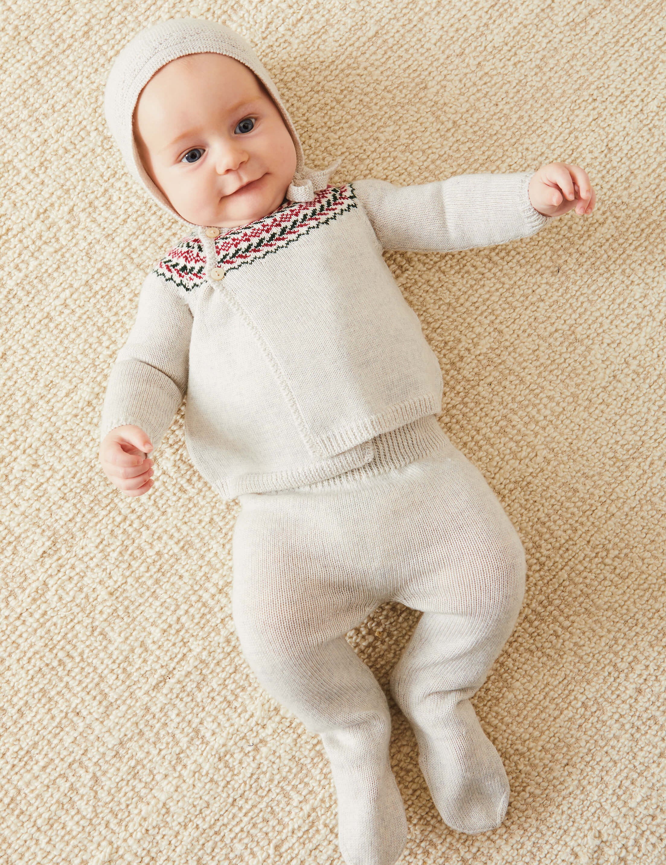 Fair Isle Knitted 2 Piece Set In Grey (1-9mths) KNITTED SETS from Pepa London