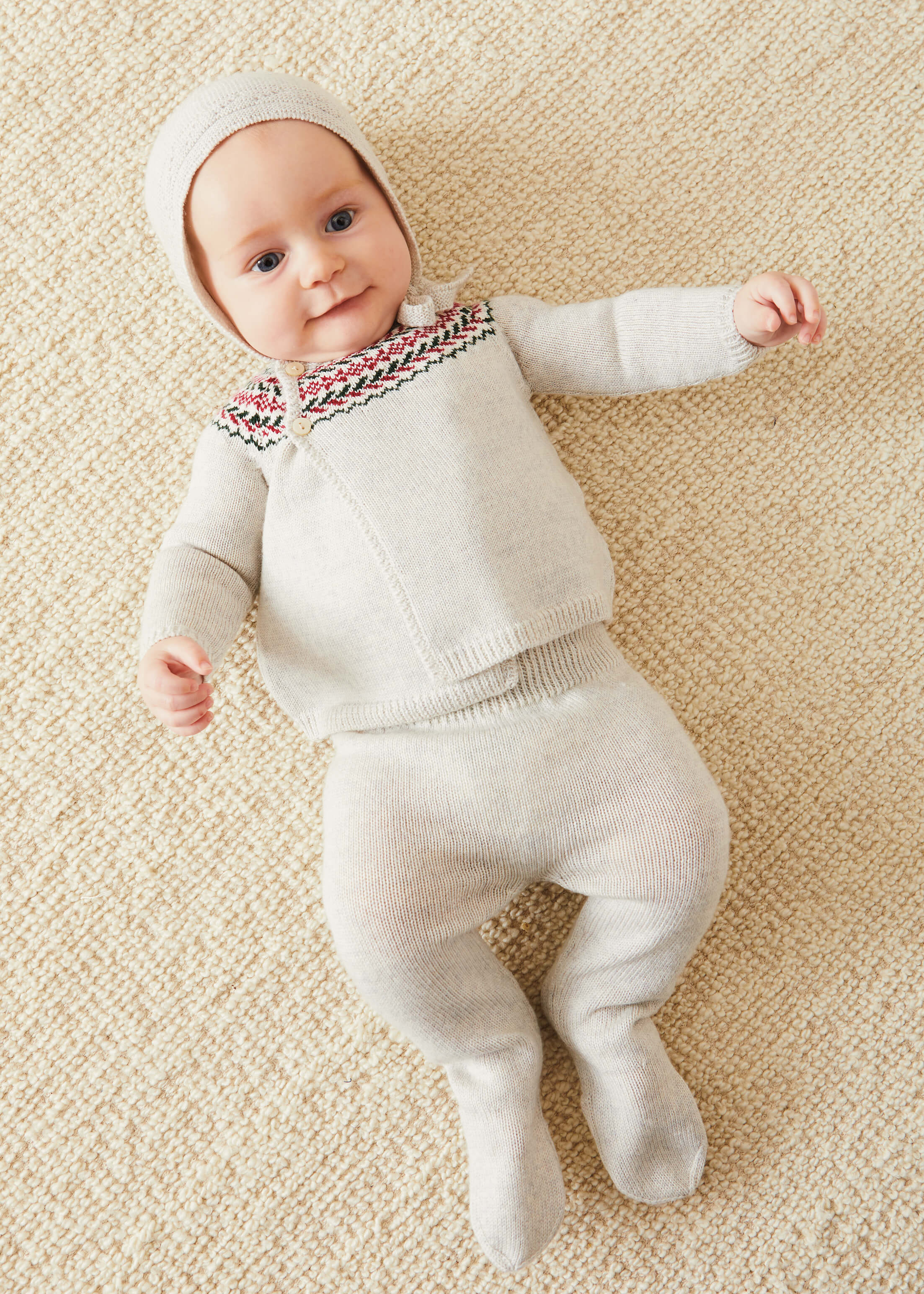 The Grey Knitted Fair Isle 2 Piece Set Newborn Look Look from Pepa London