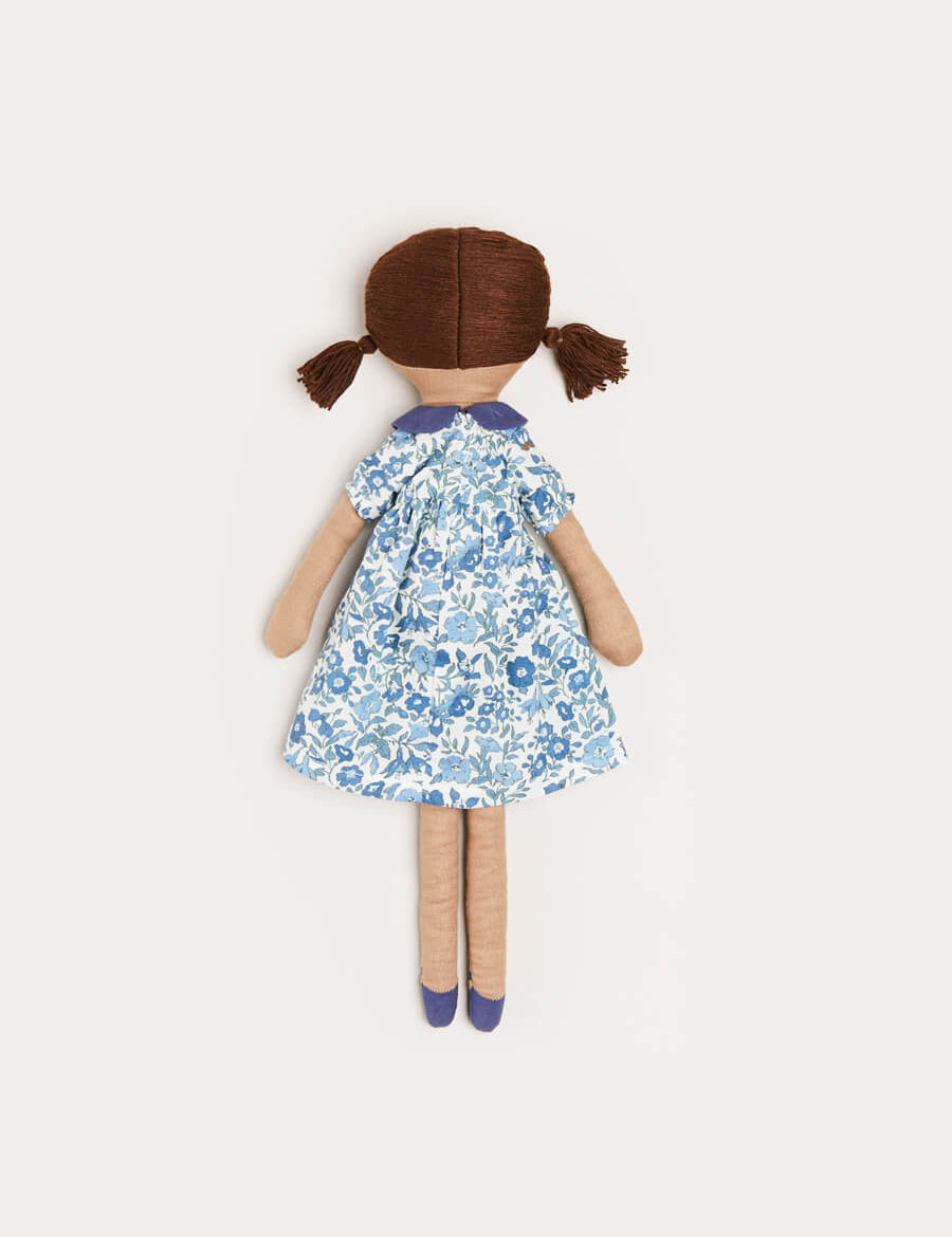 Daphne Floral Print Dress Albetta Dolly in Blue Toys from Pepa London