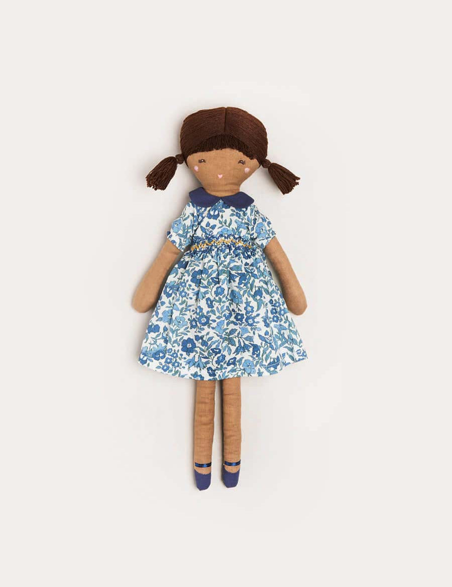 Daphne Floral Print Dress Albetta Dolly in Blue Toys from Pepa London