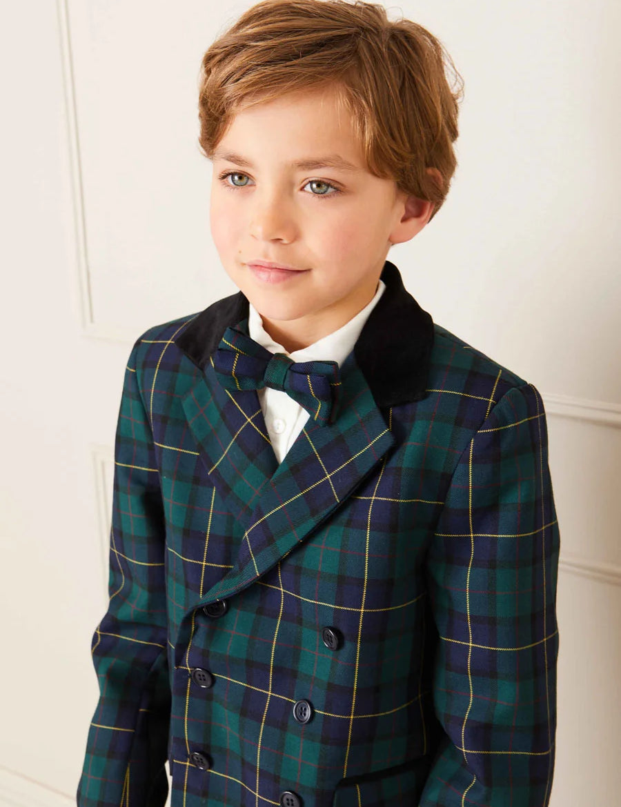 Windsor Tartan Bow Tie in Green Hair Accessories from Pepa London