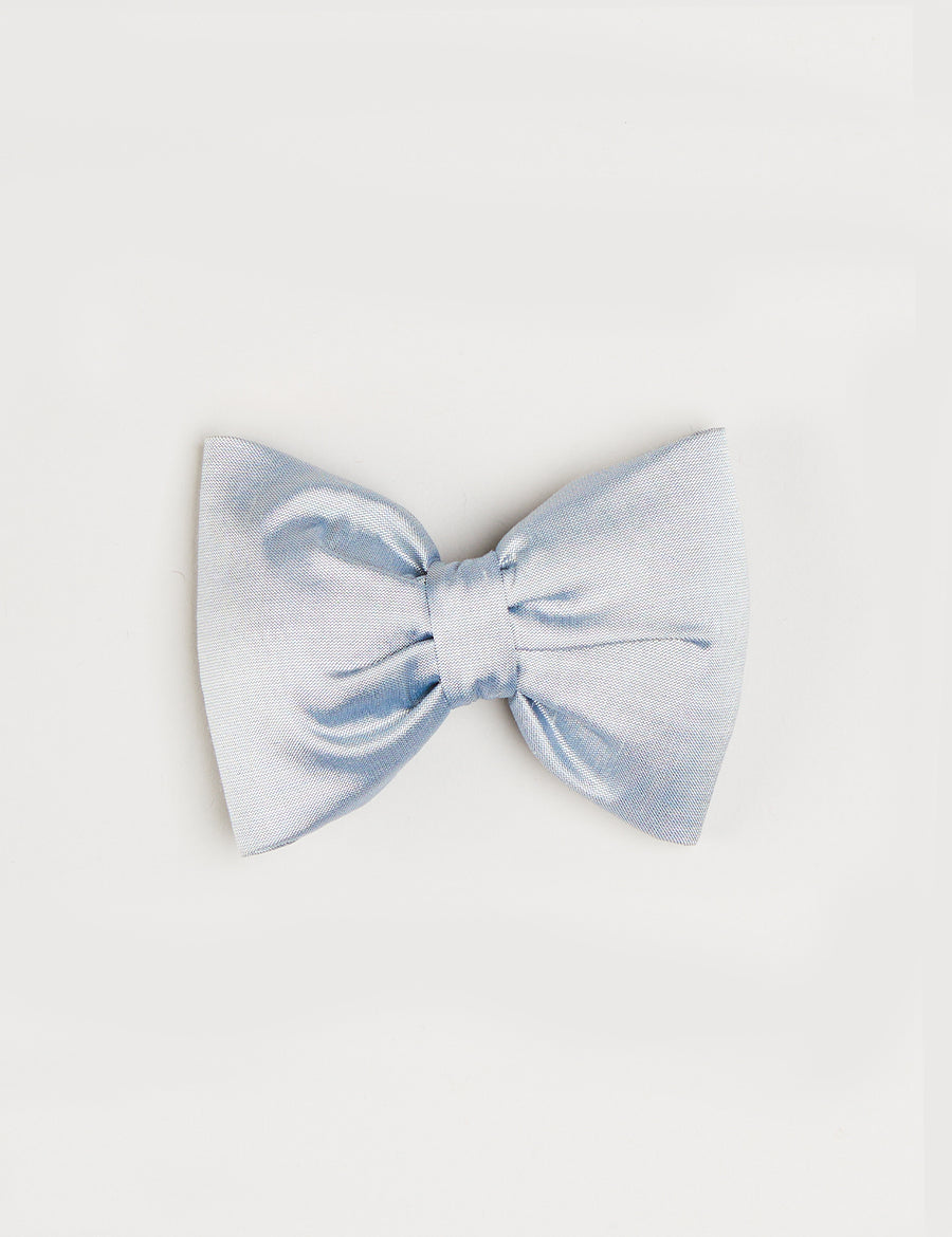 Silk Small Bow Clip in Blue Hair Accessories from Pepa London