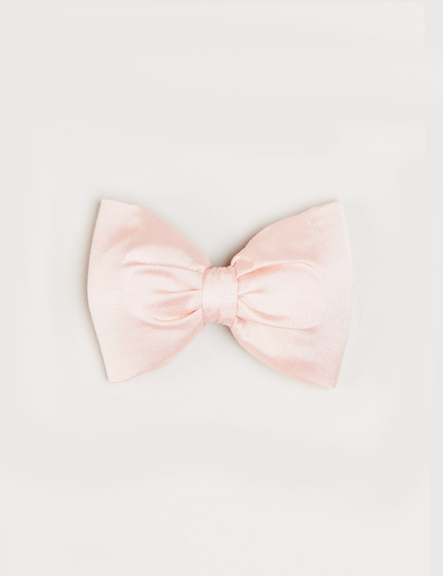 Silk Small Bow Clip in Pink Hair Accessories from Pepa London
