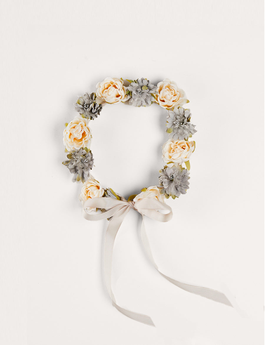 Flower Pearl Detail Crown in Teal HAIR ACCESSORIES from Pepa London