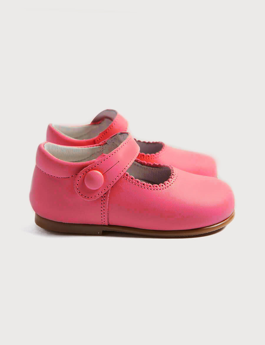 Leather Mary Jane Baby Shoes in Fuchsia (20-24EU) Shoes from Pepa London