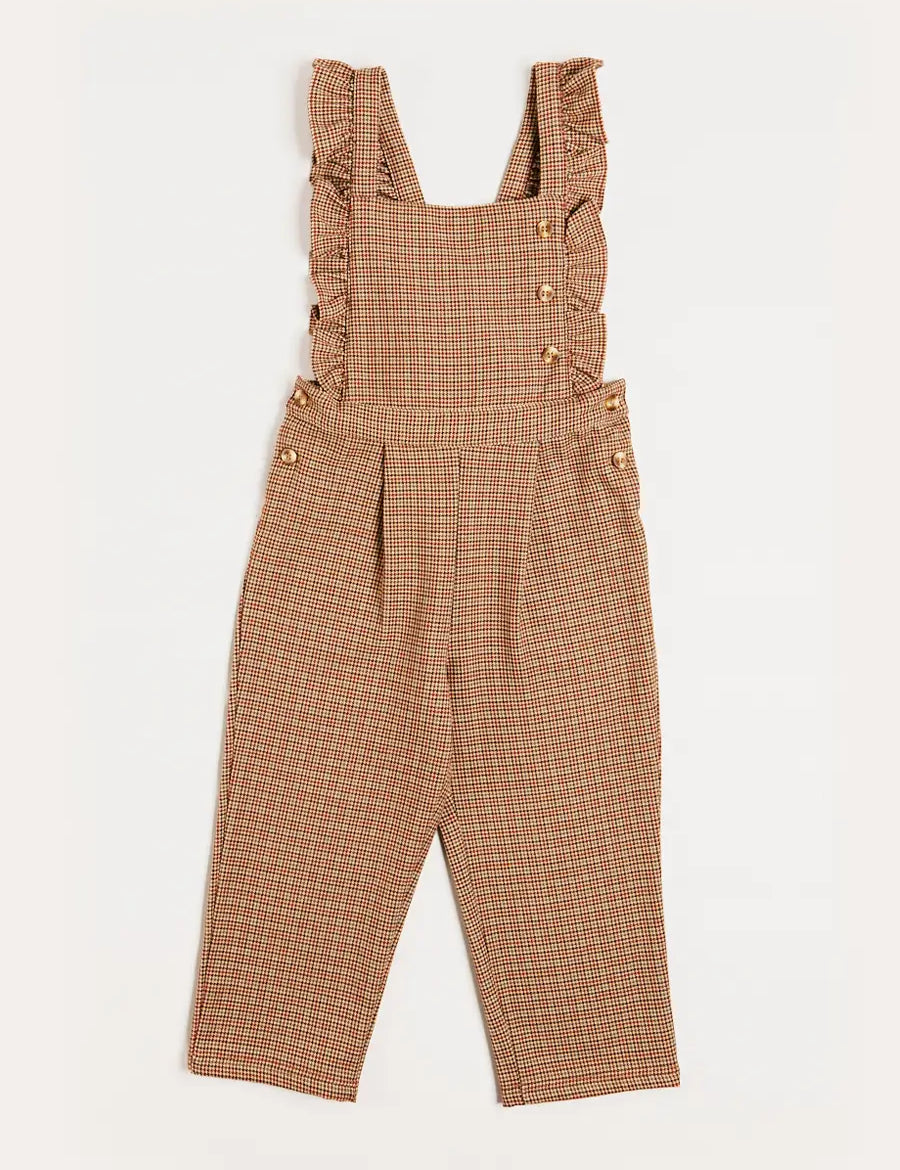 Chester Puppytooth Dungarees in Caramel (4-10yrs) Dungarees from Pepa London