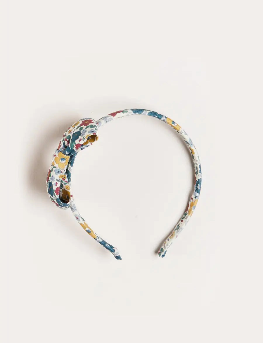 Emilia Floral Meduim Bow Hairband in Caramel Hair Accessories from Pepa London