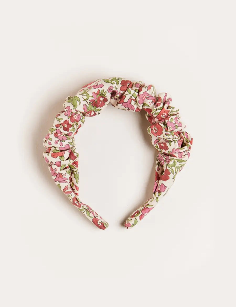 Daphne Floral Hairband in Raspberry Hair Accessories from Pepa London