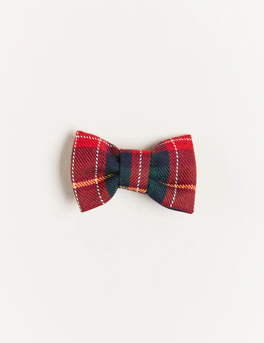 Belgravia Tartan Small Bow Clip in Red Hair Accessories from Pepa London