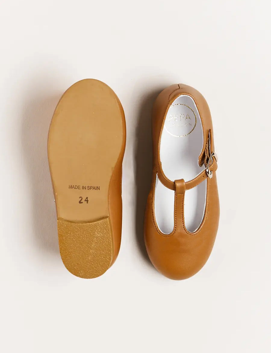 Leather Charlotte Shoes in Brown (24-34EU) Shoes from Pepa London